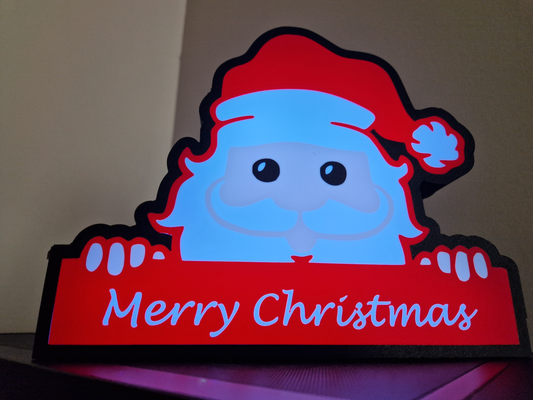 peeking santa by 3dgiftsbe art signs & logos christmas holidays 3d print model - Mito3D