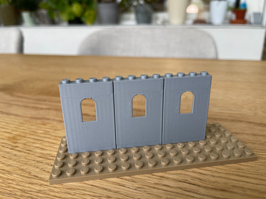 lego compatible castle wall by hollowmaker toys & games 60808 burg burgwand panel 3d print model - Mito3D