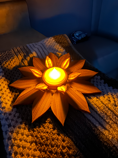 poinsettia tea light by punny labs household decor lightholder winter winterdecor christmas decoration deccoration lighting decorative nights 2023 holiday 3d print model - Mito3D
