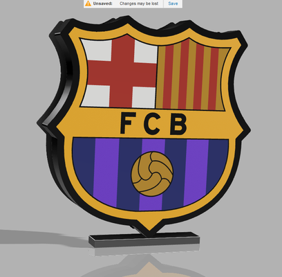 barcelona football by make3design household decor led lamp 3d print model - Mito3D