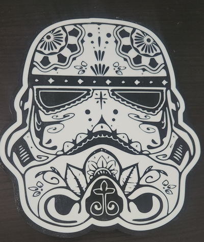 stormtrooper day of dead helm by xeebo00 art signs & logos star wars starwars light box boxes lightup sign stormtroopers 3d print model - Mito3D