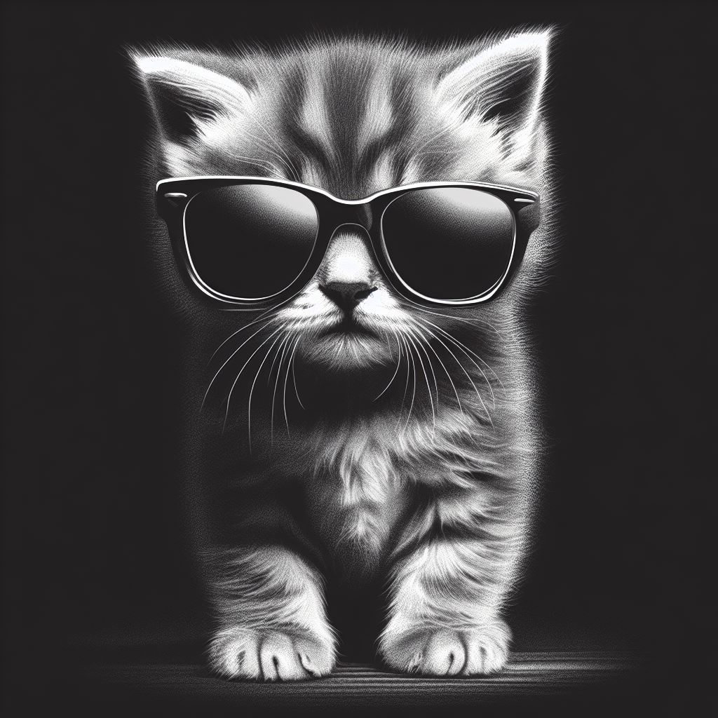 kätzchen sonnenbrille hutschmiede 4 farbe filament malerei by swiger3d kunst 2d farbton schmiede katze filamentmalerei deko dekor 3D print model - Mito3D