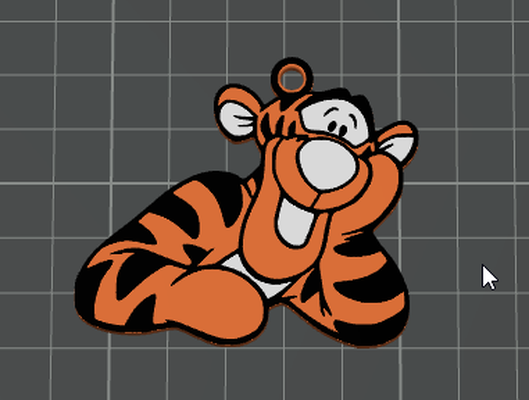 tigger keychain bust by snyderscutcreations fashion models 3d print model - Mito3D