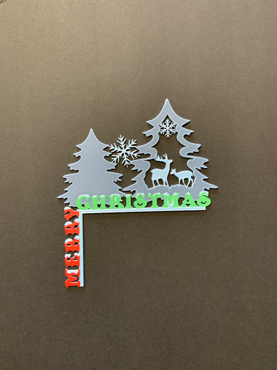 natal decoração canto alegre by lento oficina casa decorações multi cor inverno floresta arvores rena flocos neve concurso bode 3d print model - Mito3D