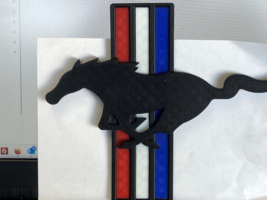 ford mustang logo multi-colored by shawnknight art signs & logos 3d print model - Mito3D