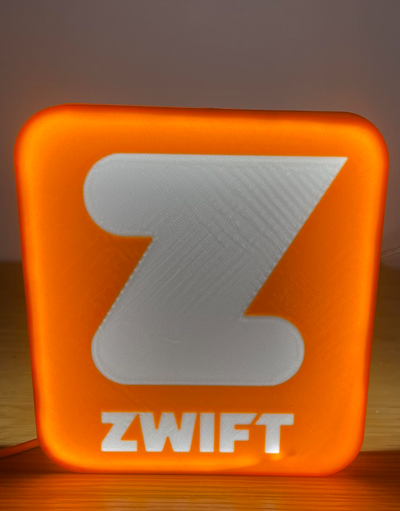 zwift led lightbox by gazwald art signs & logos light cycling box logo 3d print model - Mito3D
