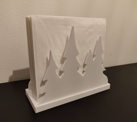 napkin holder by jonesi household house models landscape winter tree snow christmas decor tissue paper towel kitchen dining 3d print model - Mito3D