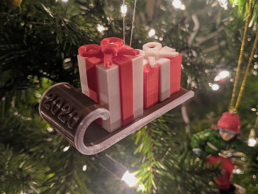 2020 christmas ornament sled presents by eclien household decor customizable 3d print model - Mito3D