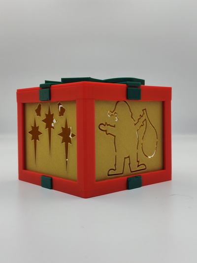 christmas tealight box by crafty maker household festivities gift christmasdecoration christmasdecorations giftbox tealightholder 3d print model - Mito3D