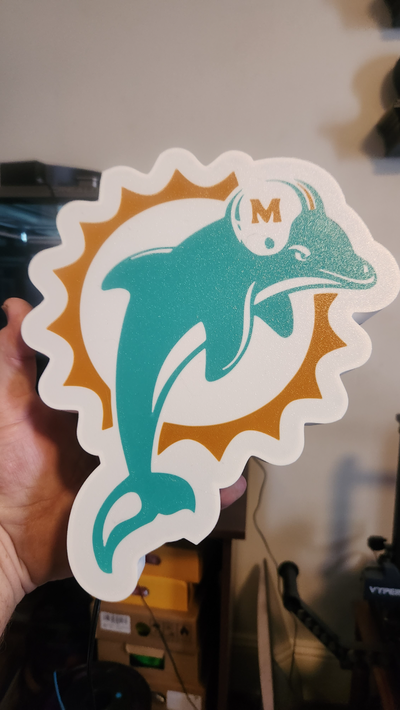 miami delfini lightbox by robertbullock68 arte segni loghi luce scatola 3d print model - Mito3D