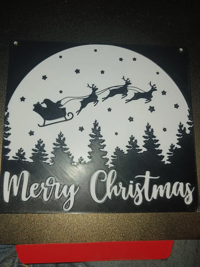 merry christmas sign painting by paiinx household decor merrychristmas hanger 3d print model - Mito3D