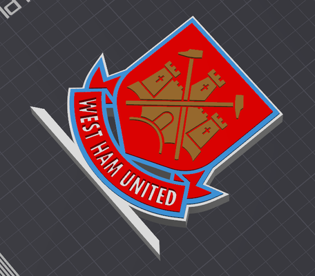 westham united logo table stand by 5kyrunn3r art signs & logos premier league football fussball sign westhamunited hammers ams ready 3d print model - Mito3D