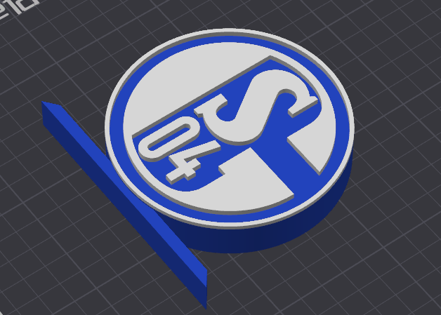 fc schalke 04 logo table supporter by 5kyrunn3r art panneaux logos football bundesliga ruhrpott dekoration signe ams prêt 3D print model - Mito3D