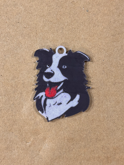 border collie keychain by miruku household house models accessory dog cute badge 3d print model - Mito3D