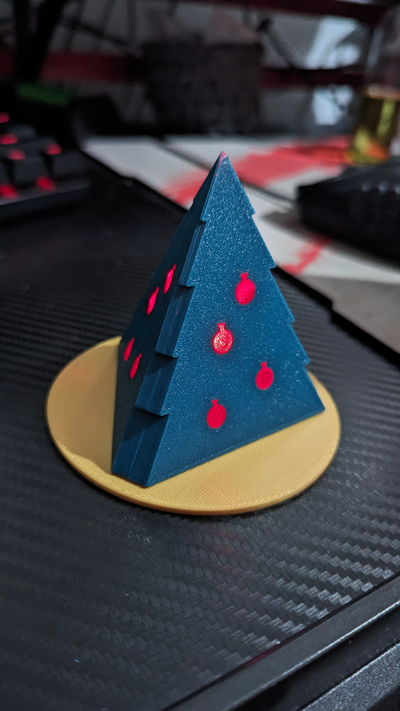 conduziu natal árvore by avaloonunder casa festividades decoração multimaterial 3d print model - Mito3D