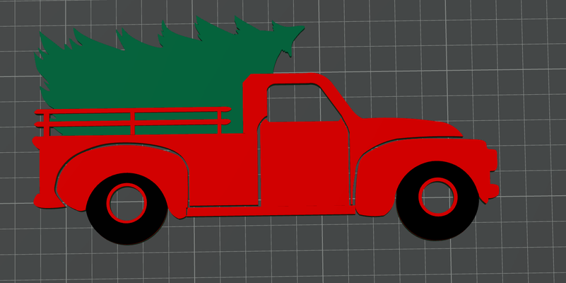 christmas tree truck by willham321 art 2d 3d print model - Mito3D