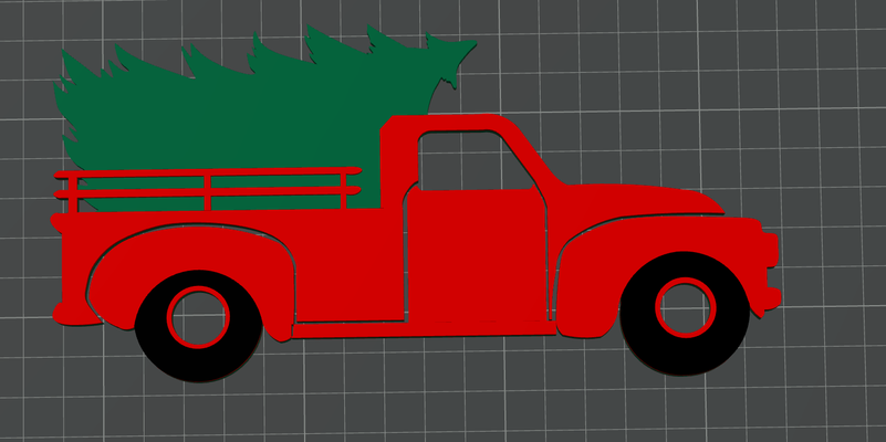 weihnachten baum lkw by willham321 kunst 2d 3d print model - Mito3D