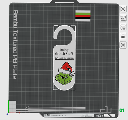 natale grinch porta appendiabiti do disturbare cartello by 3d stampe settimana arte segni loghi vacanza film divertimento casa ufficio multicolore ams 3d print model - Mito3D