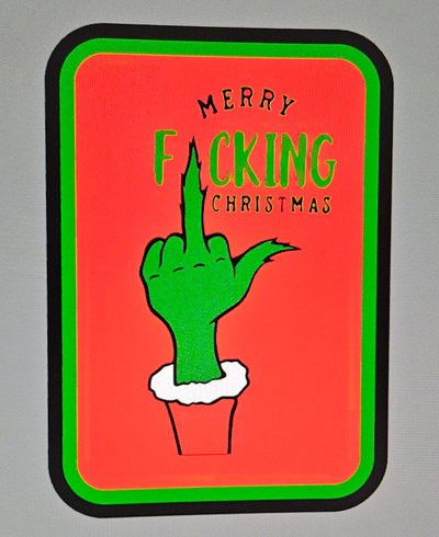 merry f'ing christmas lightbox by houdini art signs & logos fing grinch 3d print model - Mito3D