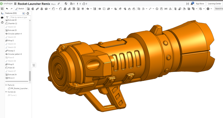 remixed print in place rocket launcher by eclien toys & games shooter 3d print model - Mito3D