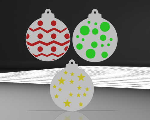 pack 3 pendants by magic studio 3d household festivities ams color christmas 2023 3d print model - Mito3D
