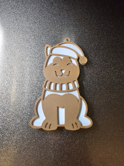 cute dog akita christmas ornament by geeklabs art coin & badges pet doggy xmas 3d print model - Mito3D