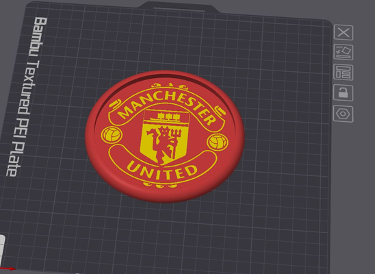 manchester united coaster remixed by booyashaka household decor sports red devil 3d print model - Mito3D