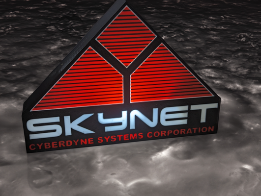 skynet lightbox by eevul machinations household office terminator cyberdyne red gift box face 3d print model - Mito3D