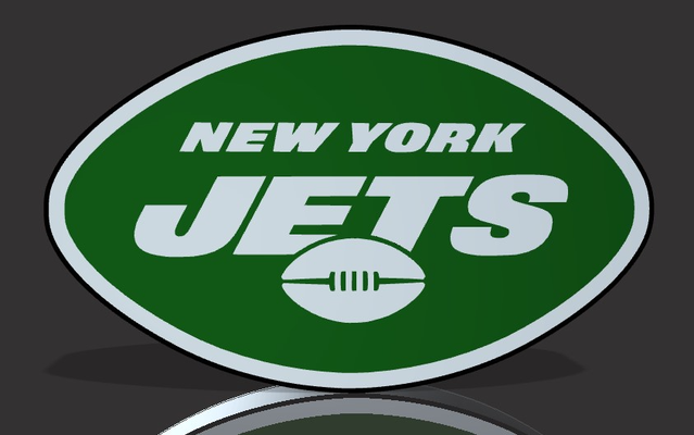 york jets boite lumière by geek3designs ménage décor football nfl nationale ligue lampe led logo 3d print model - Mito3D