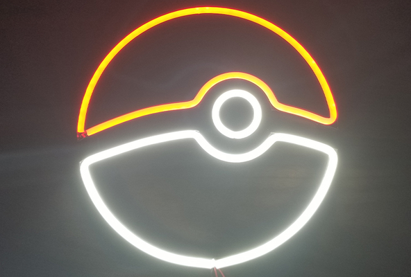 pokemon pokeball neon sign led by themakersphere art models lamp light leds ledsign almp 3d print model - Mito3D