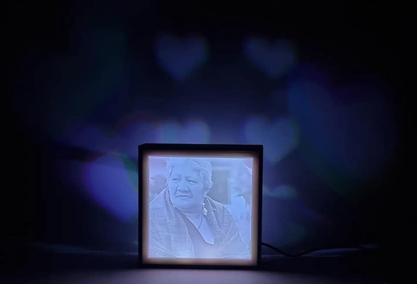 lithophane heart light box by madisun household decor lightbox 3d print model - Mito3D