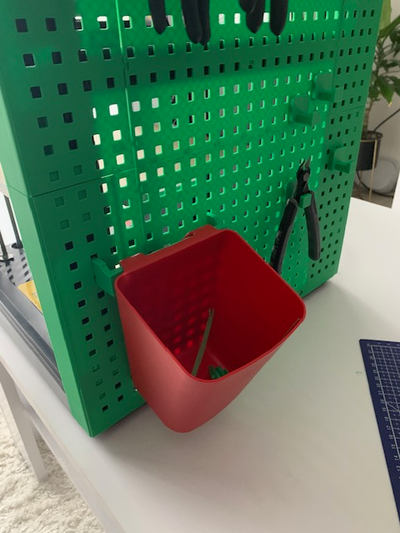 pegboard p1p handle mount ikea sunnersta tray bin by kajky 3d printer accessories organizer 3d print model - Mito3D