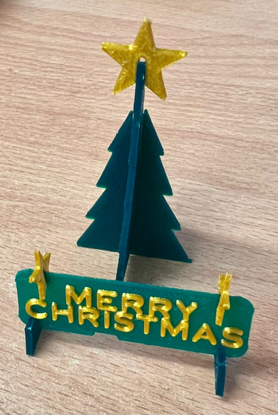 fröhlich weihnachten karte by thor3d haushalt dekor geschenk 3d print model - Mito3D