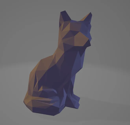 poly fox by maker f art sculptures lowpoly statue 3d print model - Mito3D
