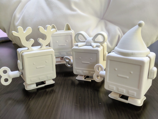 cubeboy wind up giocattolo by hako85 passatempo fai robotica orologio robot vento ornamento 3d print model - Mito3D