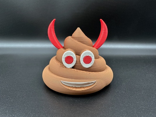 devil poop emoji remixed by fyrby additive art sculptures magnetic poopemoji poo satanic pooemoji 3d print model - Mito3D