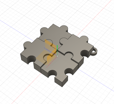 puzzle stück schlüsselring by mats3dprints mode schmuck 3d print model - Mito3D