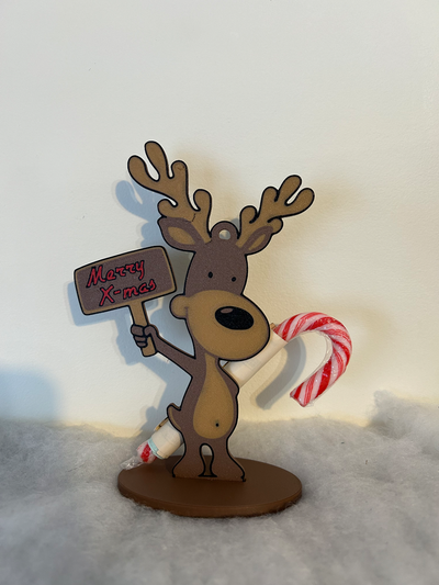 reindeer money holder by slowpoke's workshop household festivities christmas decorations display deer santa merry rudolf multicolor clip 3d print model - Mito3D