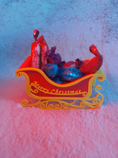 santa claus sleigh by linus henze household decor weinachten christmas candy bowl box shell presentbox 3d print model - Mito3D