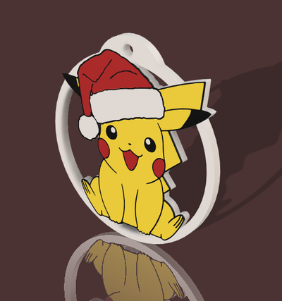 pikachu christmas ornament by 3d-works household decor tree pokemon santa year 3d print model - Mito3D