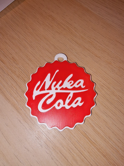 nuka cola keychain by wickieprints art models fallout bag hanger 3d print model - Mito3D