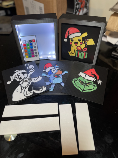 conduziu luz caixa mutável slides by sabor vapess arte 2d pintura natal rápido diversão ams grinch pikachu minnie construir 3d print model - Mito3D