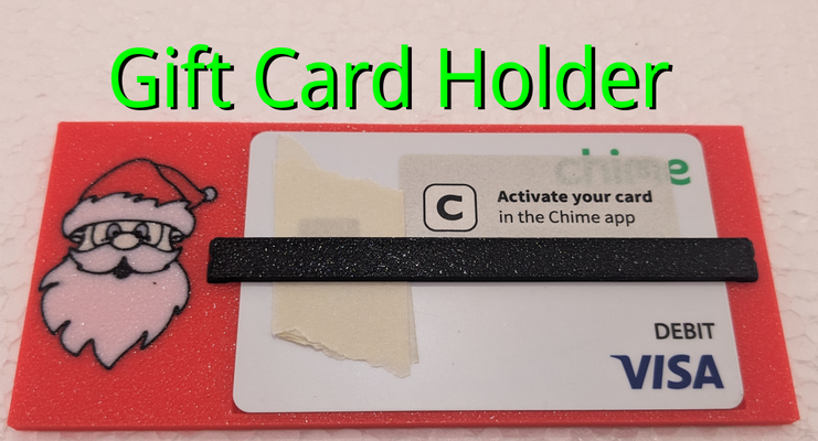 gift card holder by kickin household festivities christmas 3d print model - Mito3D