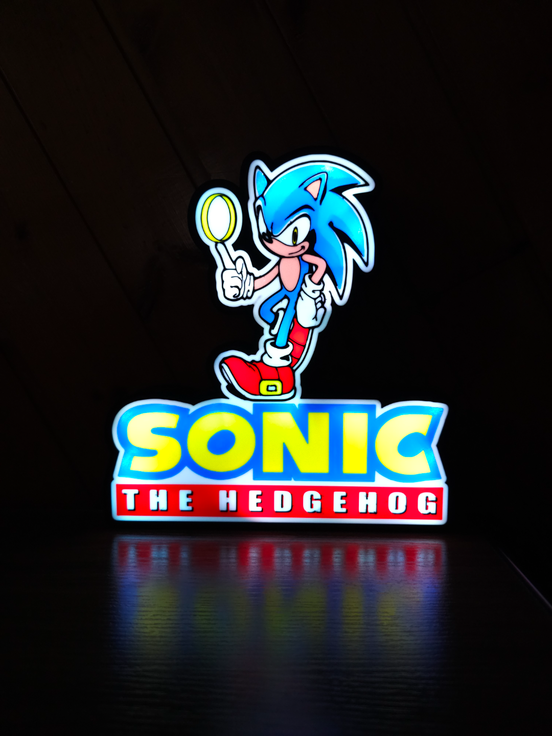 sonic erizo led ligero caja by l3d arte señales logos firmar vídeo juego juegos almp tablero cajas 3D print model - Mito3D