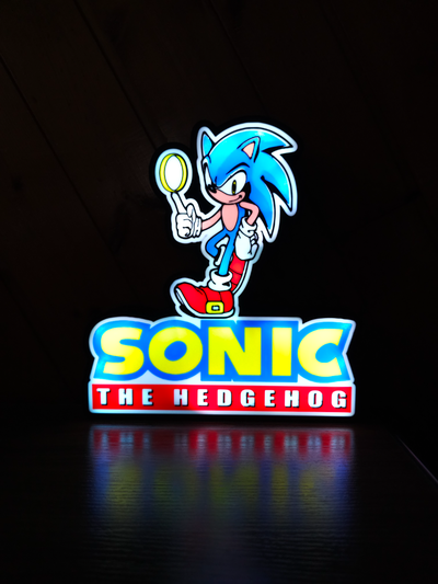 sonic hedgehog led light box by l3d art signs & logos sign video game games almp board boxes 3d print model - Mito3D