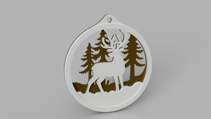 christmas ornament deer by hg design household festivities hanger tree 3d print model - Mito3D