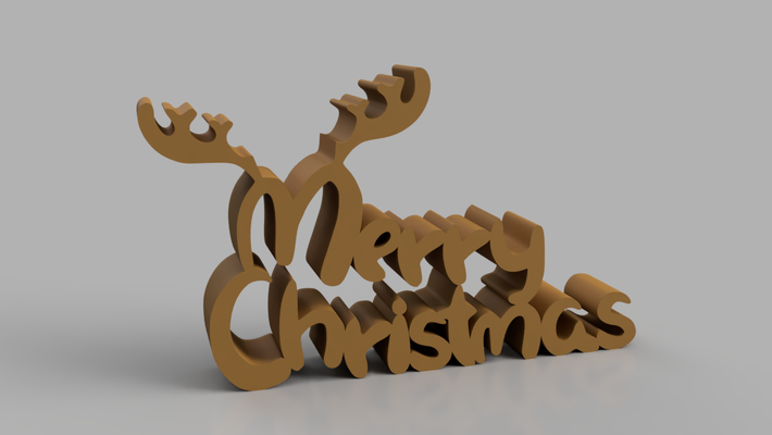 merry christmas sign by hg design household festivities deco decor 3d print model - Mito3D