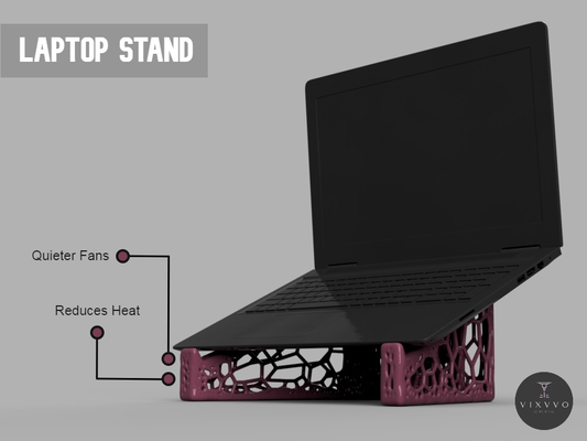 laptop stand by vixvvo 3d hobby & diy electronics voronoi voronoid heat cool cooler 3d print model - Mito3D