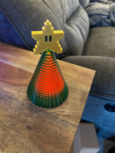 be light spiky trees edition by adam l household festivities holiday christmas tree 2023 decoration led topper christmastree ledpuck tealight vase vasemode customizable lights multicolor color custom xmas 3d print model - Mito3D