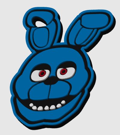 blue bonny keychain fnaf remixed by cosmok toys & games characters five nights at freddy's ams 3d print model - Mito3D